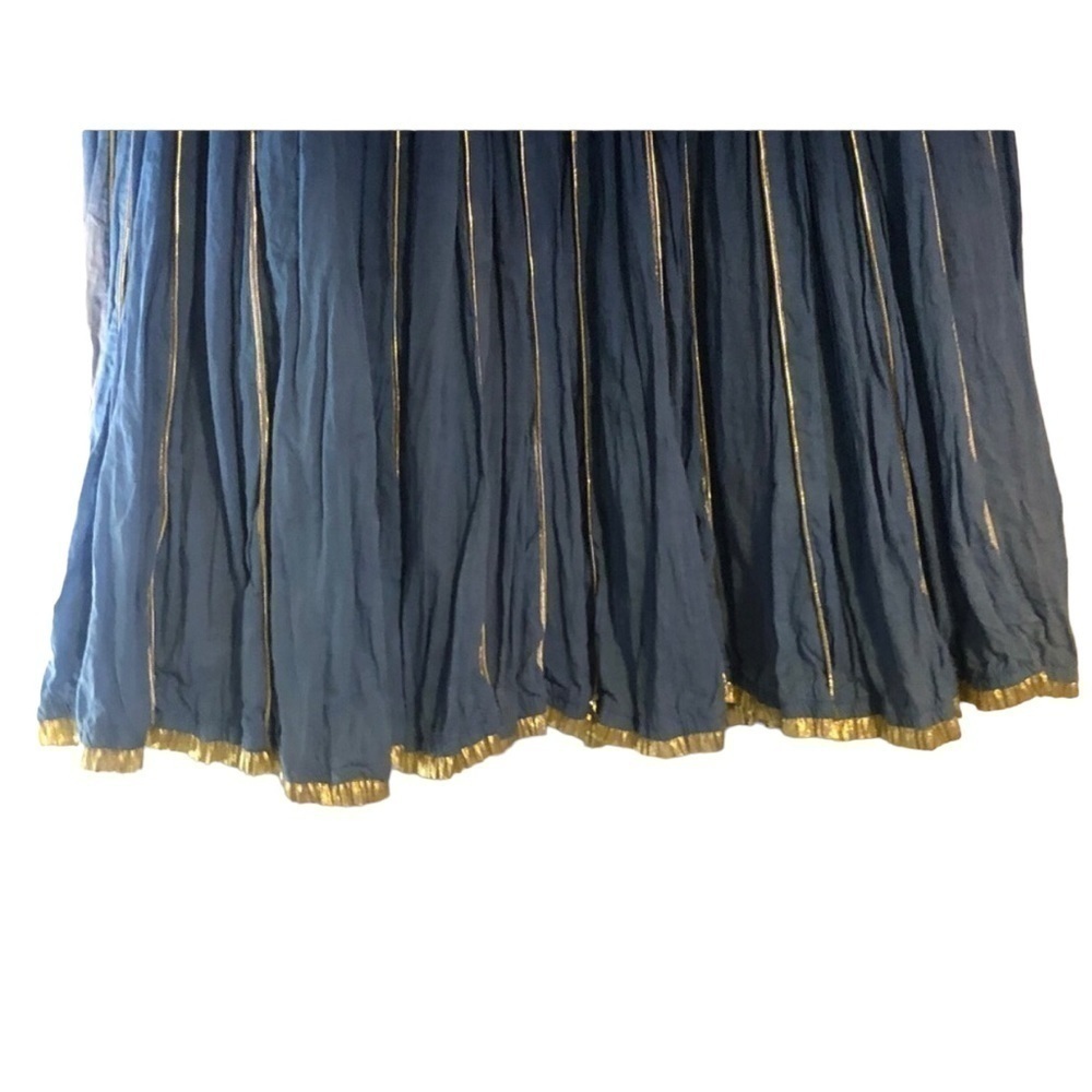 Gorgeous A Line Maxi Skirt Blue Ombré/Gold By Wei Peng - Picture 3 of 10